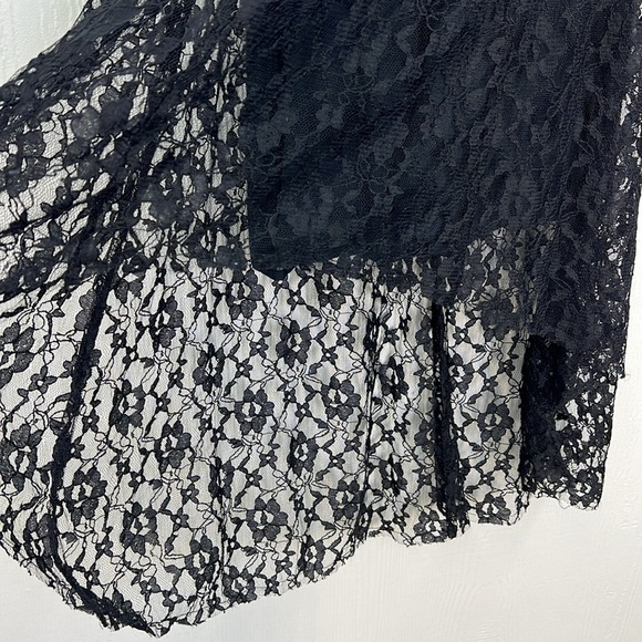 Free People - Russian Nesting Embroidered Floral Black Lace High & Low Dress XS - Picture 8 of 12